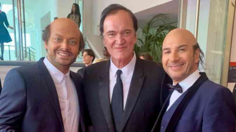Michael Youn and Kev Adams promote with Quentin Tarantino